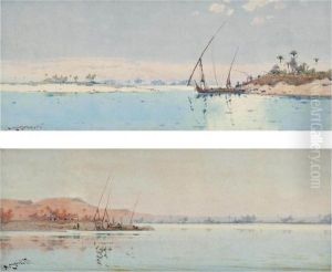 A Felucca On The Nile; And Another Similar