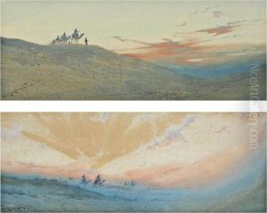 The Camel Train At Dusk; And Another Similar by Augustus Osborne Lamplough