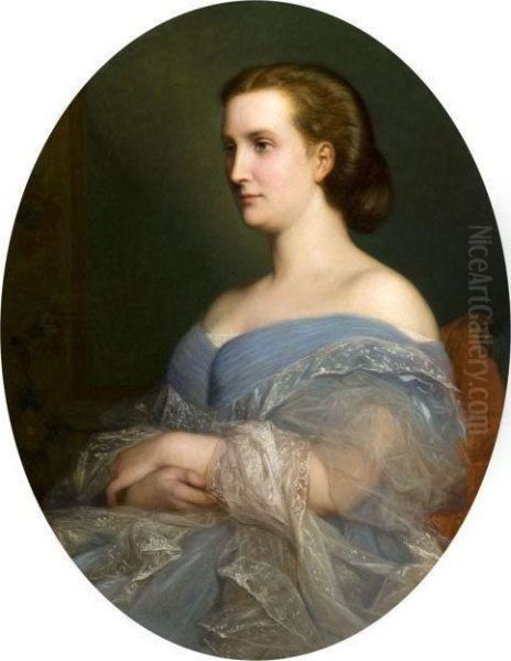 Portrait De Femme A La Robe Bleue - view 1