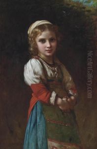 A French Peasant Girl by Charles Zacharie Landelle