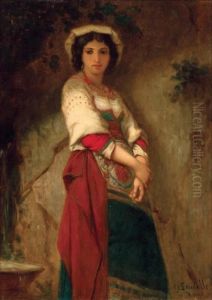 Portrait Of A Woman by Charles Zacharie Landelle