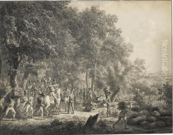 Soldiers In A Wood, Preparing An Attack - view 1