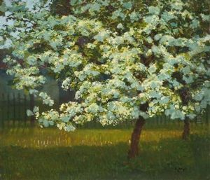 An Orchard In Blossom by Karel Langer