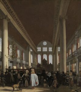 Interior of the Portuguese Synagogue in Amsterdam by Emanuel de Witte
