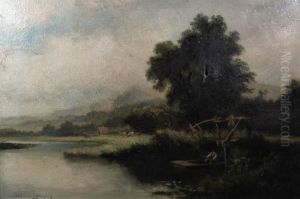 River Landscape With Figures To Foreground River Landscape With Figures To Foreground