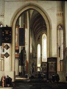 Interior of a Church with Figures, 1685 by Emanuel de Witte