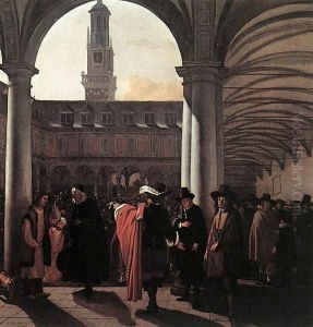 The Courtyard of the Old Exchange in Amsterdam 1653 by Emanuel de Witte