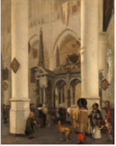 Interior of the Nieuwe Kerk in Delft with the Tomb of William the Silent by Emanuel de Witte