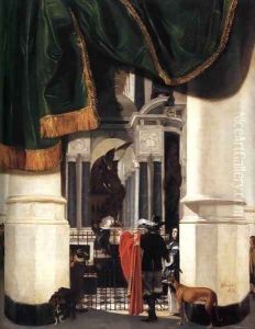 Tomb of William the Silent in the Nieuwe Kerk, Delft, with an Illusionistic Curt