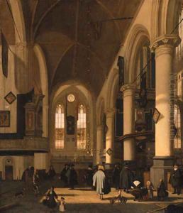 The interior of the Oude Kerk, Amsterdam by Emanuel de Witte