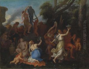 A Bacchanal Scene by Cirlce Of Filippo Lauri