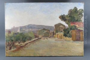 < Paysage Provencal >. by Louis Alphonse Abel Lauvray