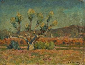 Paysage Avec Arbre by Louis Alphonse Abel Lauvray