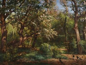 Un Verger A Barbizon by Eugene Antoine Samuel Lavieille