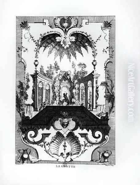 The Grotto, engraved by Gabriel Huquier (1695-1722) - view 1