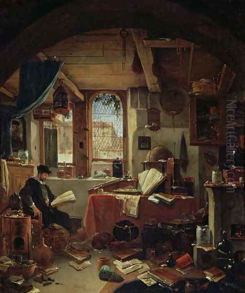 An Alchemist in his Laboratory by Thomas Wyck
