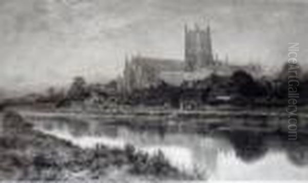 Worcester Cathedral From The River - view 1