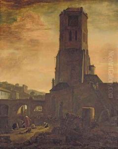 Washerwomen at the Foot of a Tower by Thomas Wyck