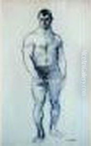 Charles Lucien Leandre (1862-1934) - Lutteur De Foire, Vers 1900 by Charles Leandre
