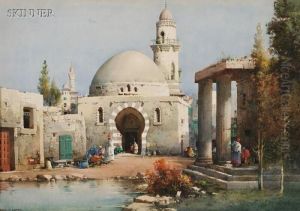 Figures By A Mosque