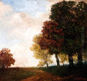 Landschap Met Herfstbomen Landschap Met Herfstbomen