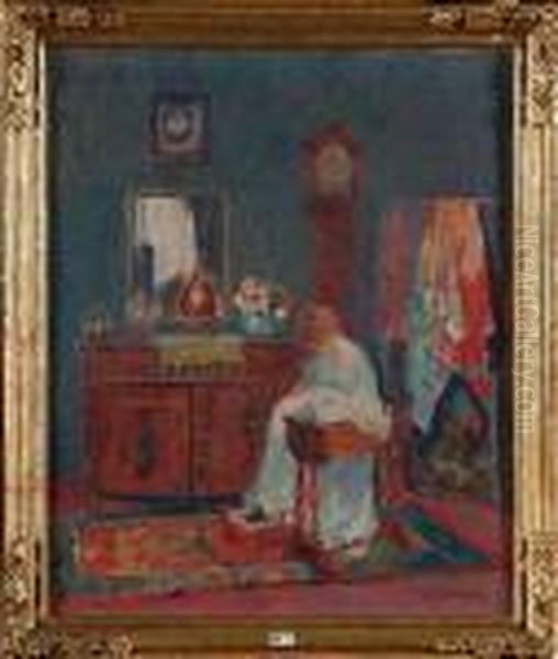 Femme A La Couture Dans Un Interieur - view 1