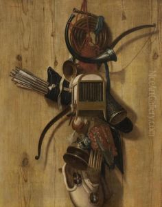 A Still Life Of Hawking Paraphernalia by Johannes Leemans