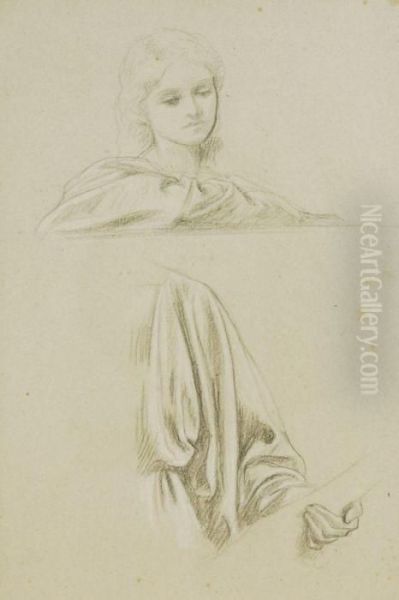 Head Study And Drapery - view 1