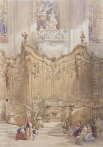 A Cathedral Interior by William Leighton Leitch