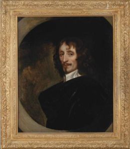 Portrait Of A Gentleman,
Bust-length, In A Black Robe And A White Lawn Collar, Feigned Oval by Sir Peter Lely