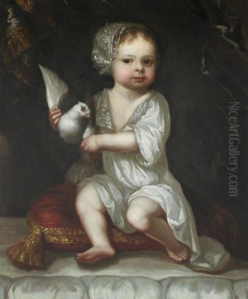 Child Seated Upon A Cushion - view 1