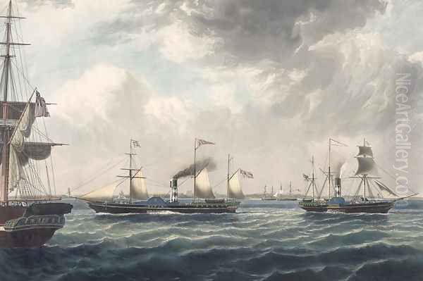 The Steamships Vivid and Waterwitch off Orfordness, engraved by R. G. Reev - view 1