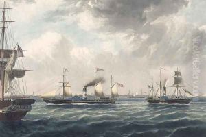 The Steamships Vivid and Waterwitch off Orfordness, engraved by R. G. Reev by John Ward