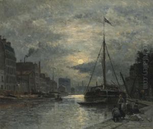 Le Canal Saint-martin Au Clair De Lune