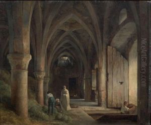 Un Cellier Dans Les Ruines D'une Abbaye by Robert Leopold Leprince