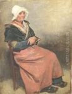 Portrait D'une Vieille Dame Assise by Robert Leopold Leprince