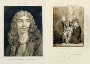 Vingt Projets D'illustrations Pour Les Pieces De Moliere Et Un Portrait De L'auteur