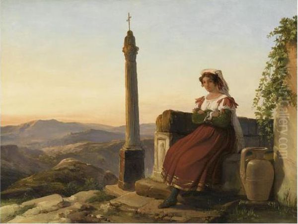 Jeune Femme Italienne Dans Un Paysage Montagneux - view 1