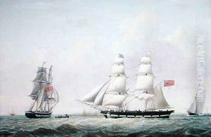 The Brig, Wupper, off Spurn Head, 1842 by John Ward