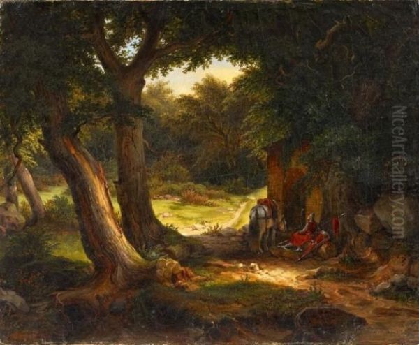 A Crusader Resting By A Spring - view 1