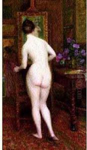 Le Modele Dans L'atelier by Auguste Leveque