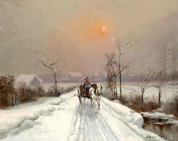 Cariole Dans La Neige - view 1