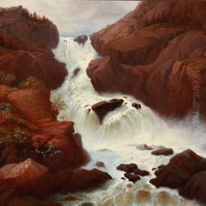 A Waterfall by Georg Emil Libert
