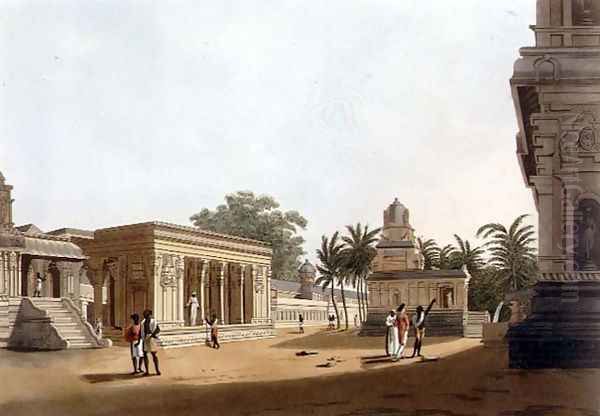 A View within the Walls of a Pagoda, Madras, plate 10 from Twenty Four Views in Hindostan, engraved by H. Merke (fl.1800-20) pub. by Edward Orme (1774-c.1820) 1804 - view 1