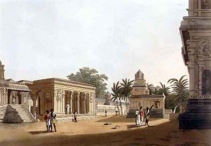 A View within the Walls of a Pagoda, Madras, plate 10 from Twenty Four Views in Hindostan, engraved by H. Merke (fl.1800-20) pub. by Edward Orme (1774-c.1820) 1804 by Colonel Francis Swain Ward