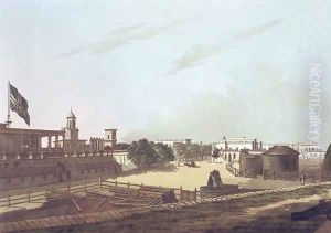 A View from the King's Barracks, Fort St. George, plate 16 from Twenty Four Views in Hindostan, engraved by Harraden, pub. by Edward Orme (1774-c.1820) 1804 by Colonel Francis Swain Ward