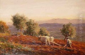 Where Virgil Sang, Man Ploughing, 1912 by George Faulkner Wetherbee