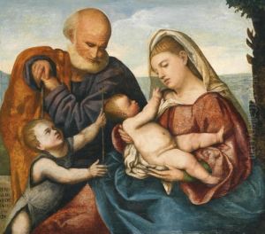 The Holy Family With The Infant Saint John The Baptist by Bernardino Licinio