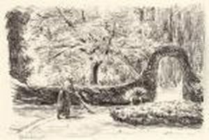 Bedienerin Im Garten Von Wannsee by Max Liebermann