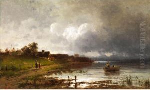 Gewitterstimmung Am Seeufer by Adolf Heinrich Lier